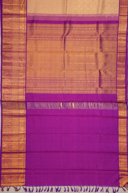 Kanchipuram Silk Brocade Peach Saree