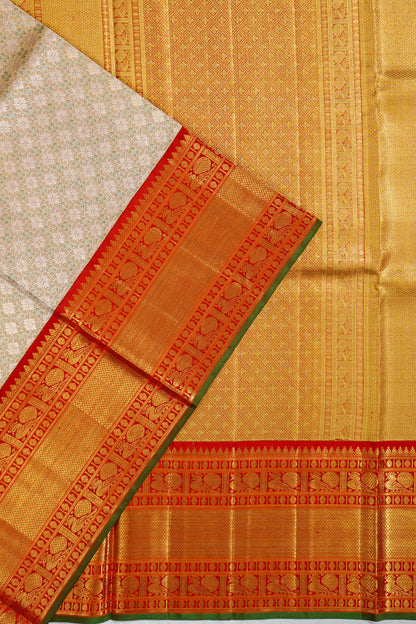 Kanchipuram Silk Tissue Brocade Gold Saree