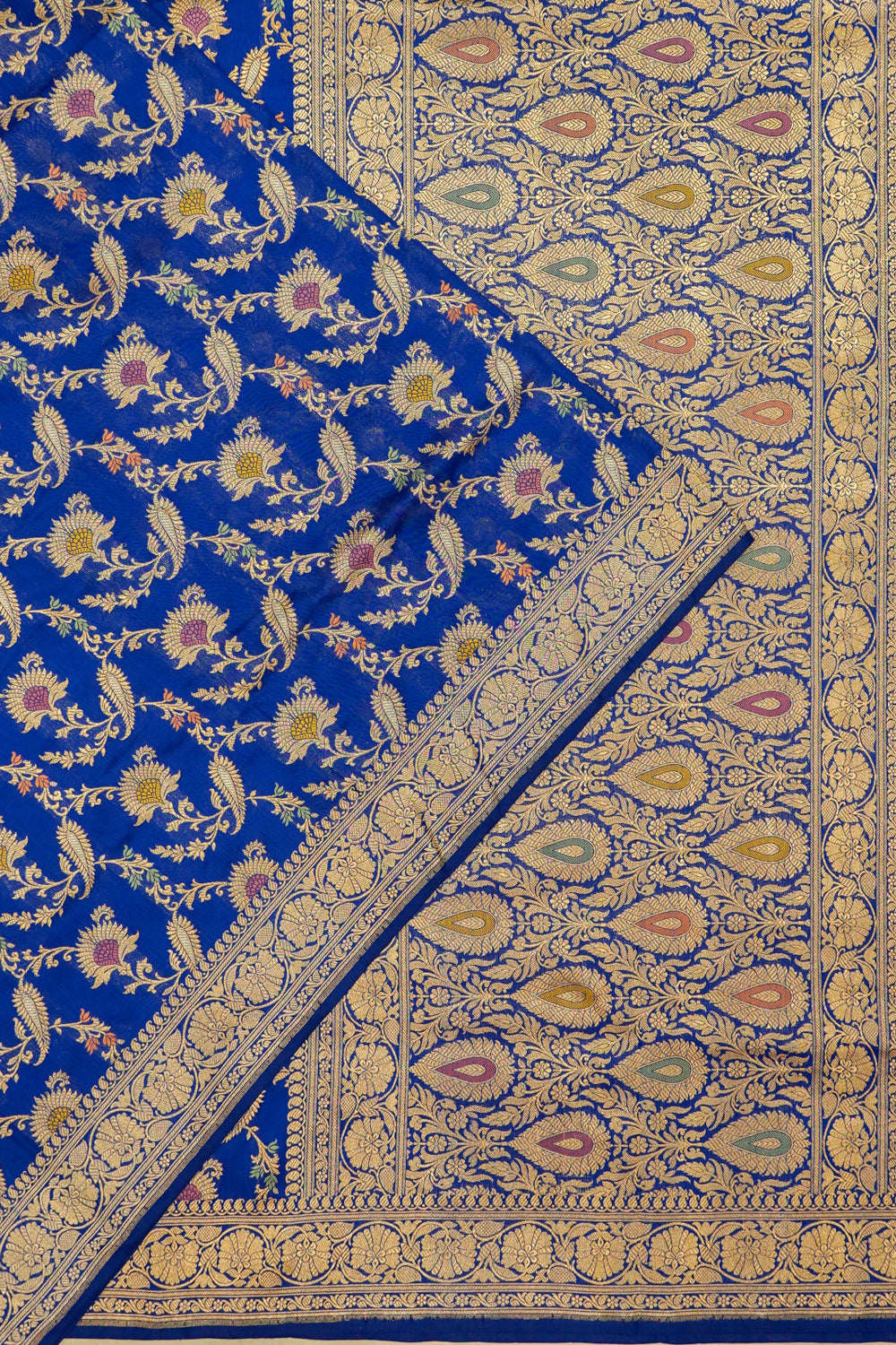 Banarasi Silk Meenakari Jaal Royal Blue Saree