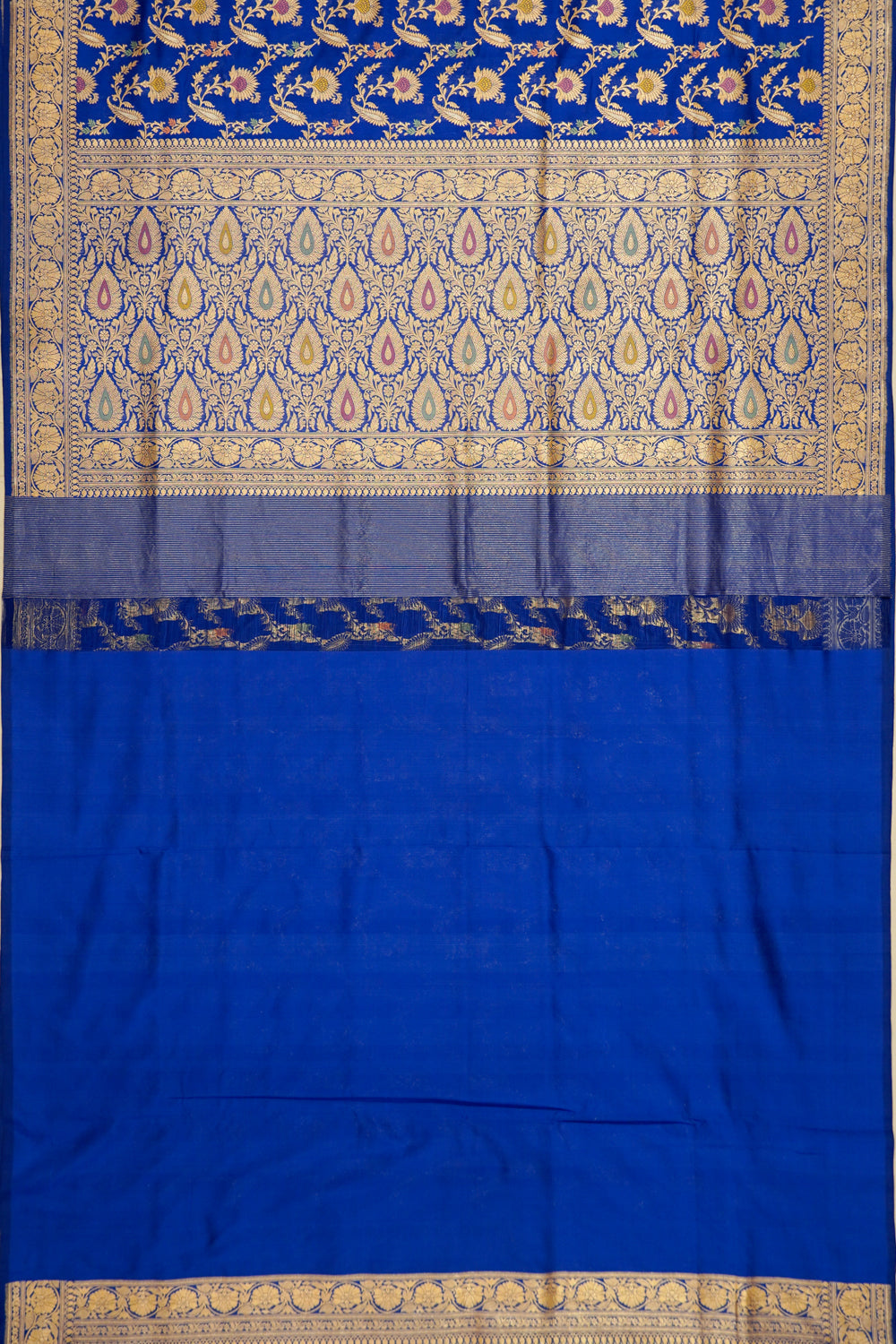 Banarasi Silk Meenakari Jaal Royal Blue Saree