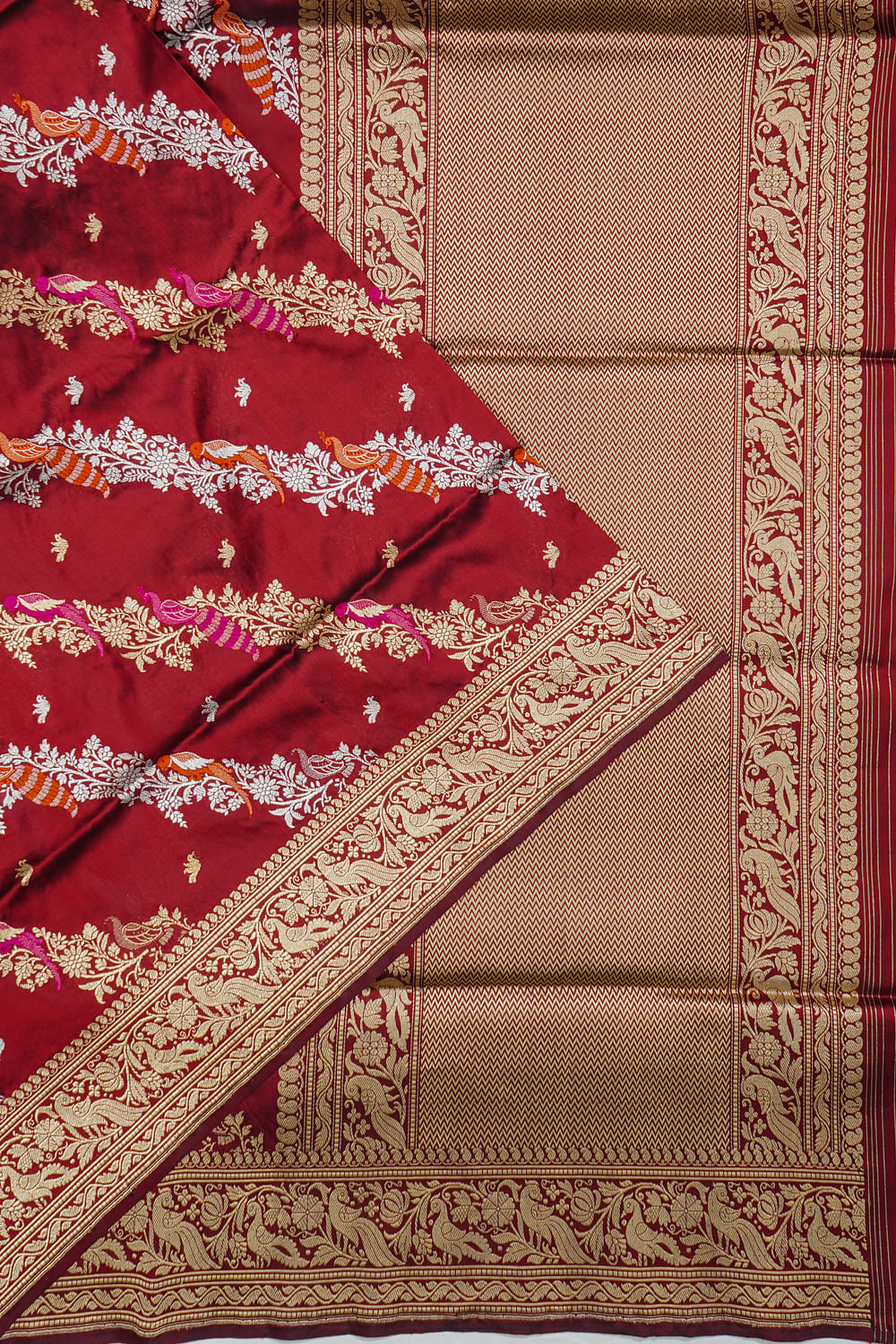 Banarasi Silk Kadwa Jaal Maroon Saree