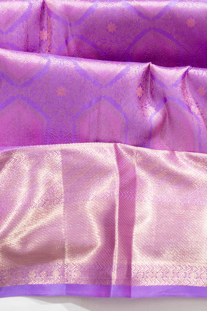 Kanchipuram Silk Brocade Lavender Saree