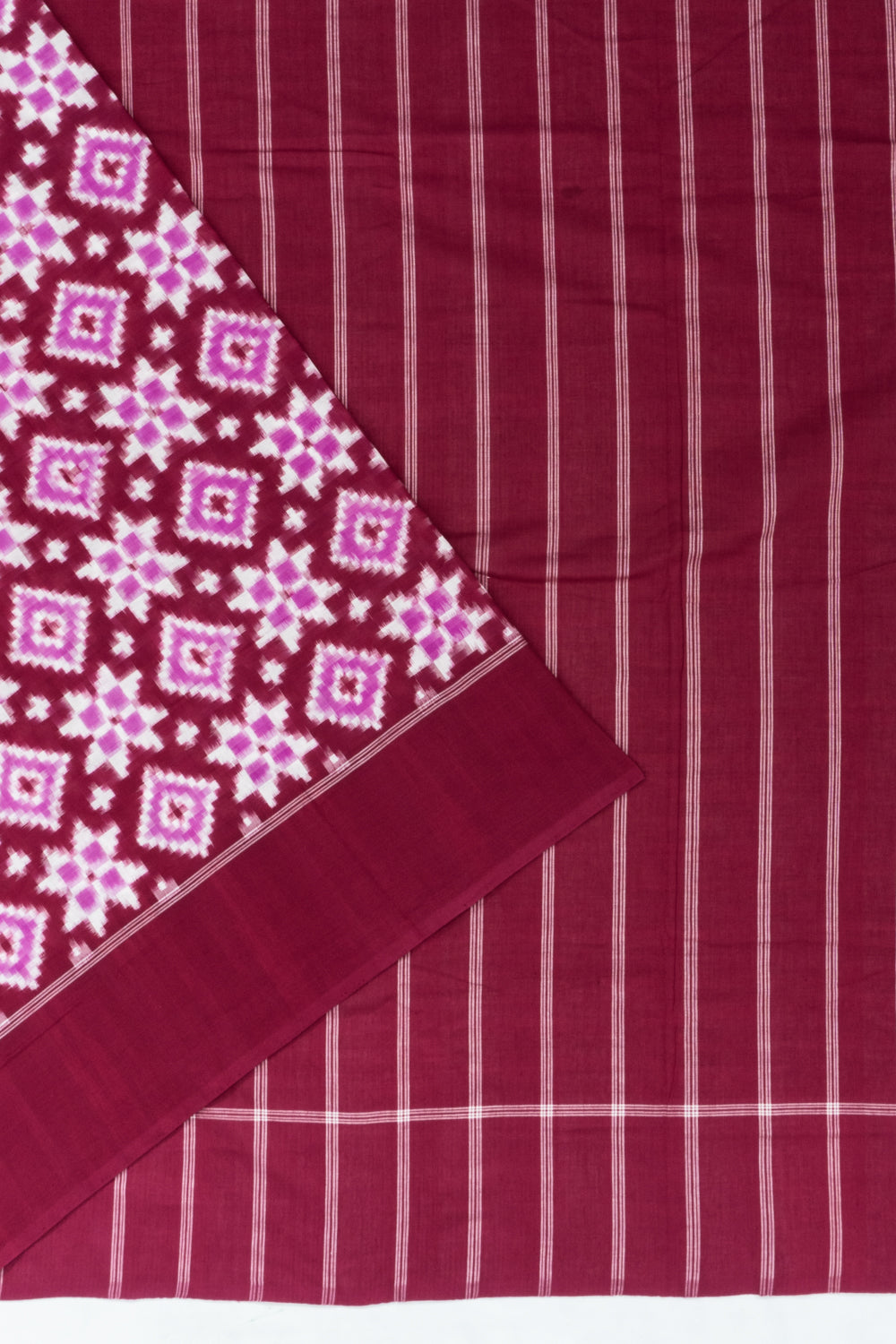 Telia Rumal Pochampally Cotton Double Ikat Purple Saree