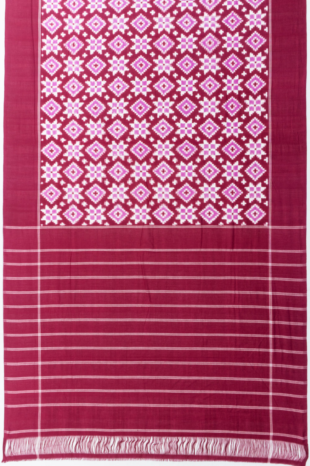 Telia Rumal Natural Dye Pochampally Cotton Double Ikat Purple Saree