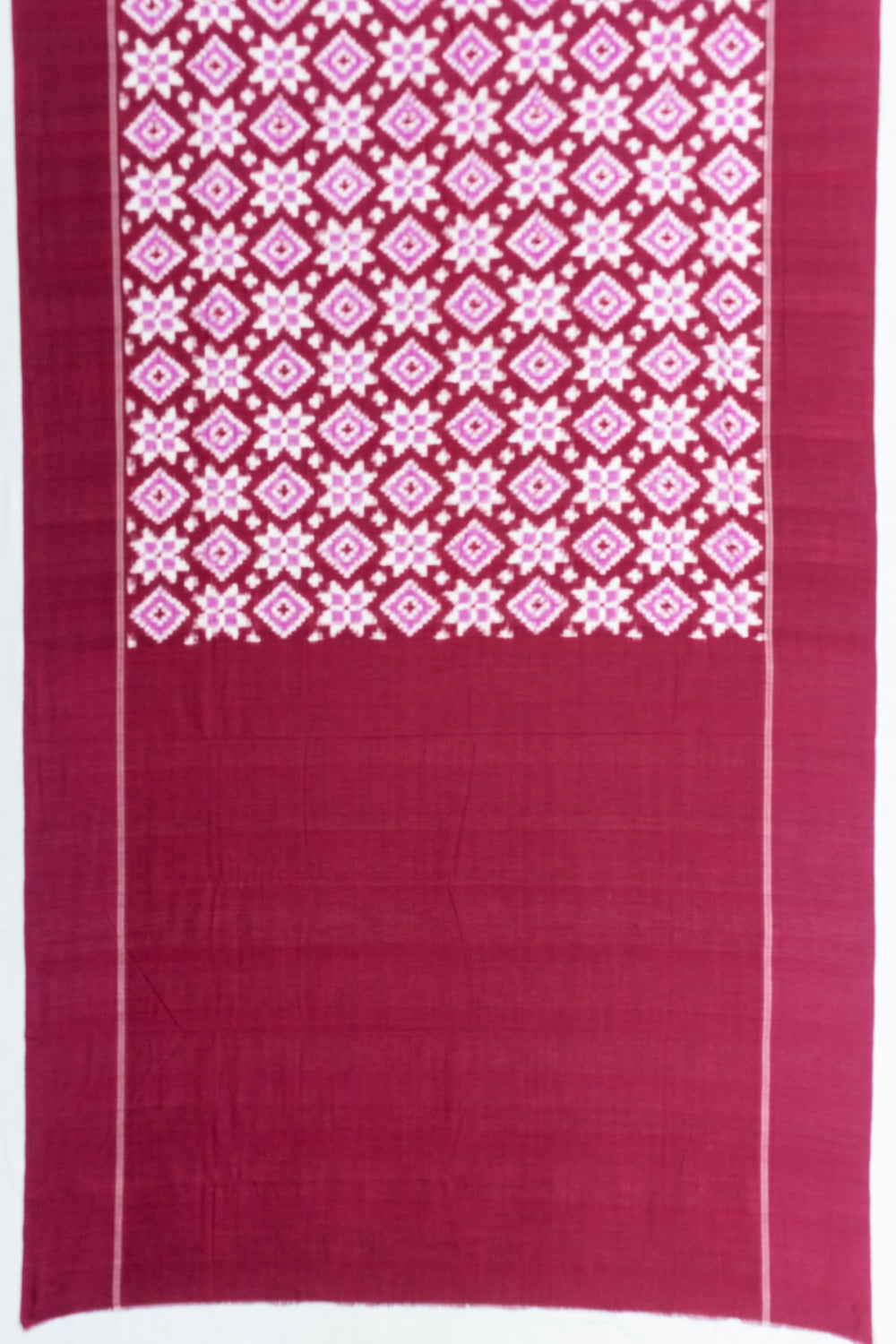 Telia Rumal Natural Dye Pochampally Cotton Double Ikat Purple Saree