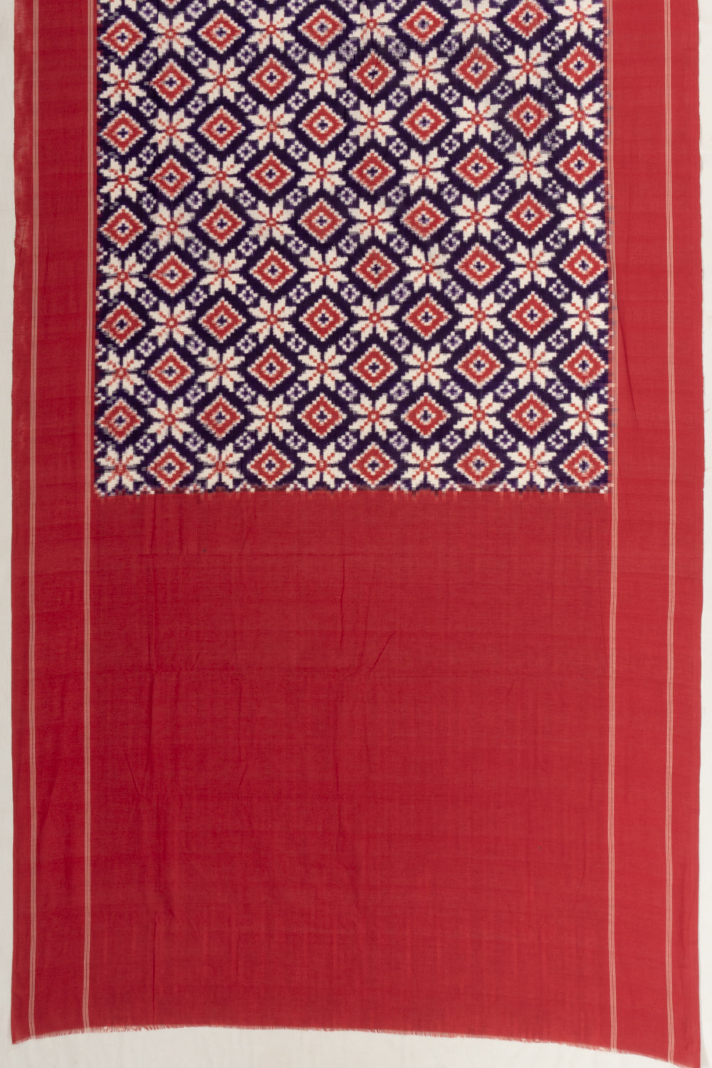 Telia Rumal Natural Dye Pochampally Cotton Double Ikat Violet Saree