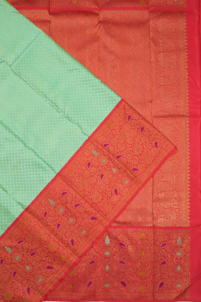 Kanchipuram Silk Brocade Sea Green Saree