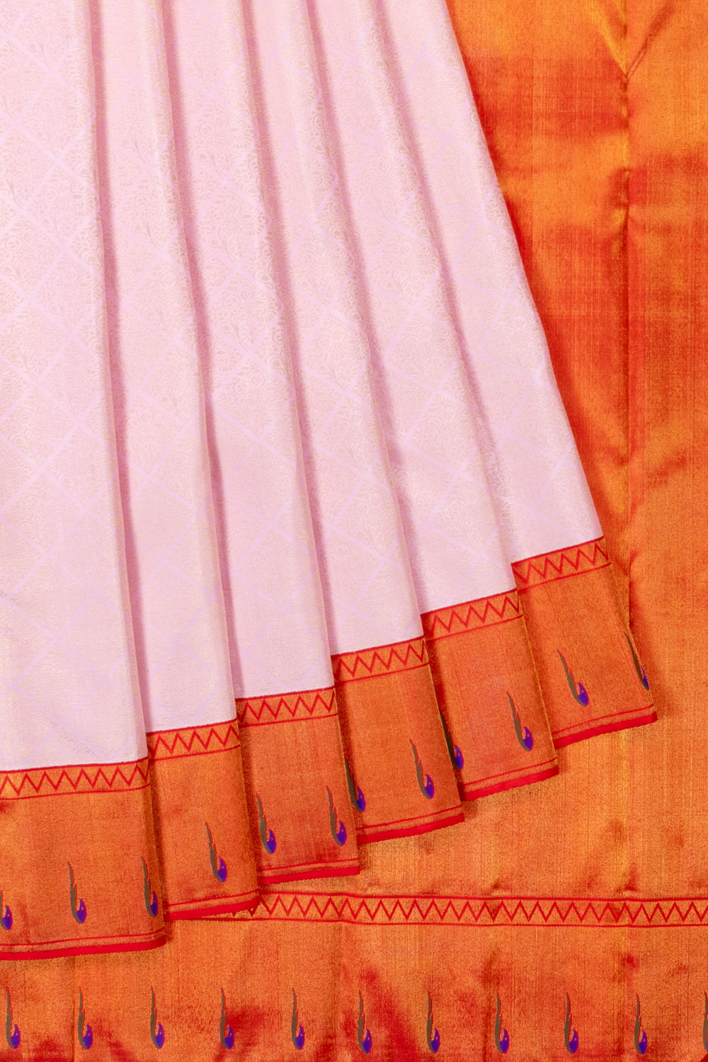 Kanchipuram Silk Brocade Baby Pink Saree