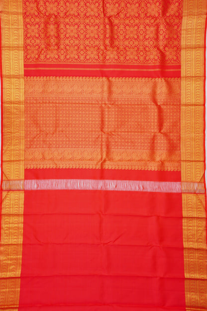 Kanchipuram Silk Brocade Red Saree