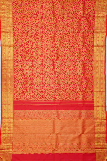 Kanchipuram Silk Brocade Red Saree