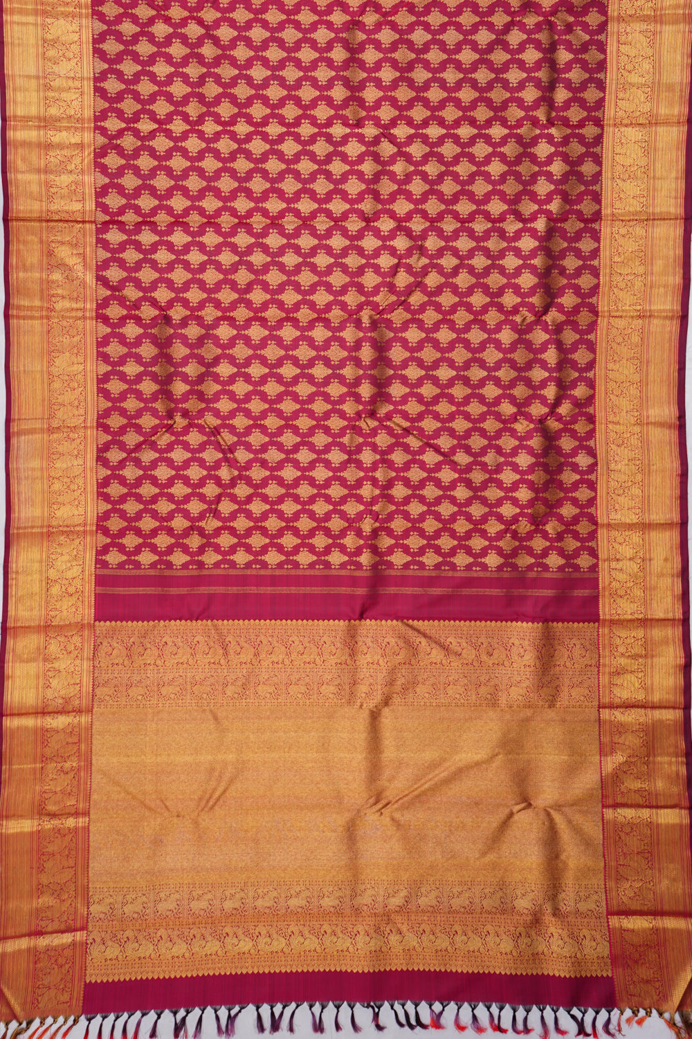 Kanchipuram Silk Brocade Maroon Saree