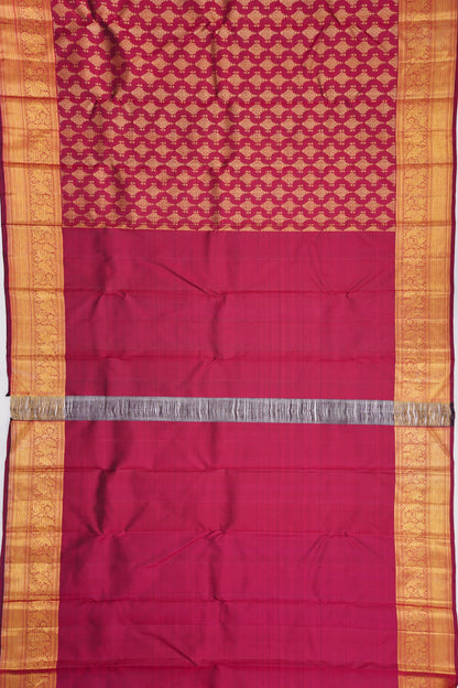 Kanchipuram Silk Brocade Maroon Saree