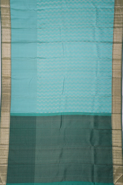 Kanchipuram Silk Brocade Sea Blue Saree