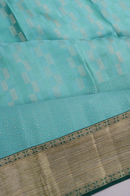 Kanchipuram Silk Brocade Sea Blue Saree