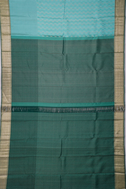 Kanchipuram Silk Brocade Sea Blue Saree