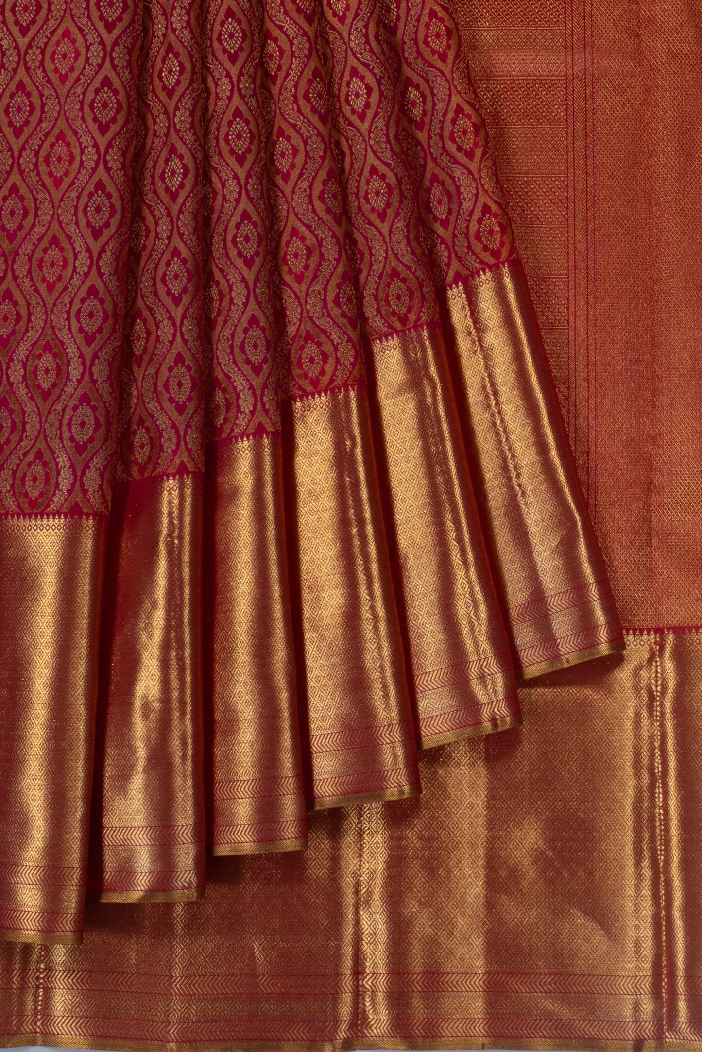 Kanchipuram Silk Brocade Pink Saree