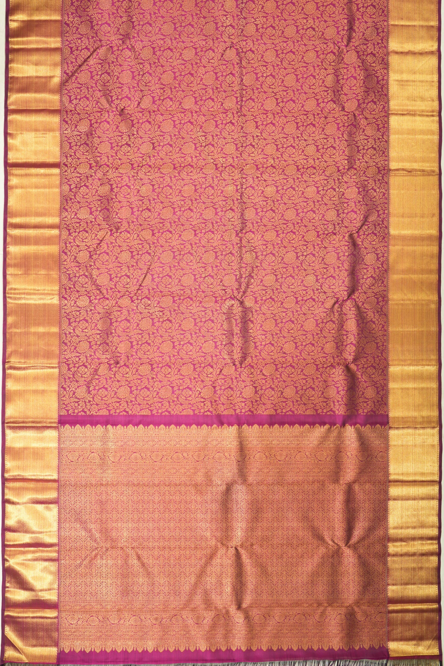 Kanchipuram Silk Brocade Purple Saree