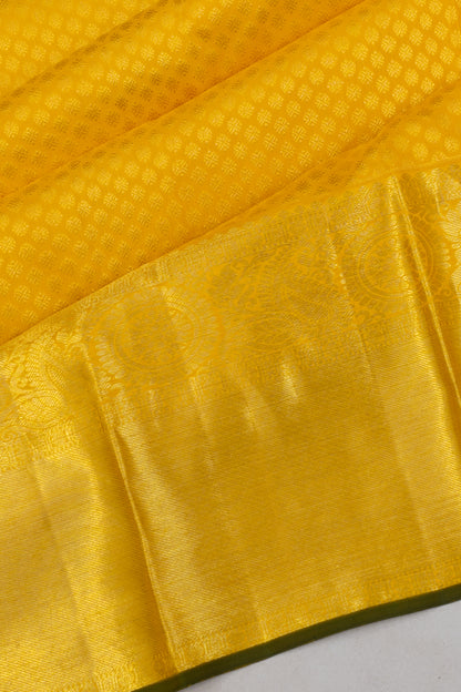 Taranga Kanchi Silk Brocade Yellow Saree