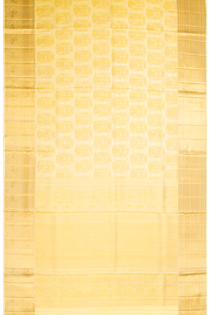 Kanchipuram Silk Brocade Pastel Yellow Saree