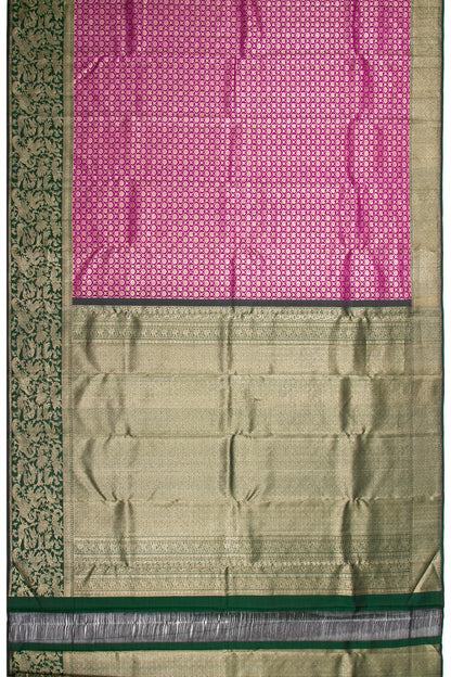 Kanchipuram Silk Brocade Pink Saree