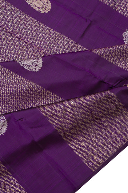 Antique Zari Kanchipuram Silk Brocade Violet Saree