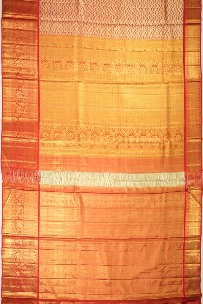 Kanchipuram Silk Tissue Brocade Gold Saree