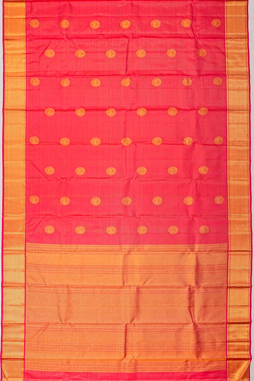 Kanchipuram Silk Brocade And Butta Pink Saree