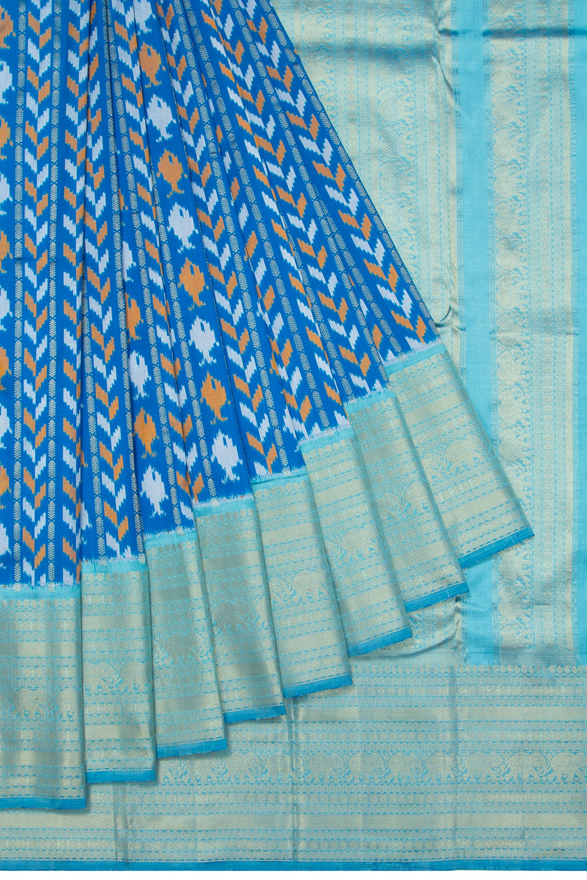 Kanchipuram Silk Ikat Royal Blue Saree