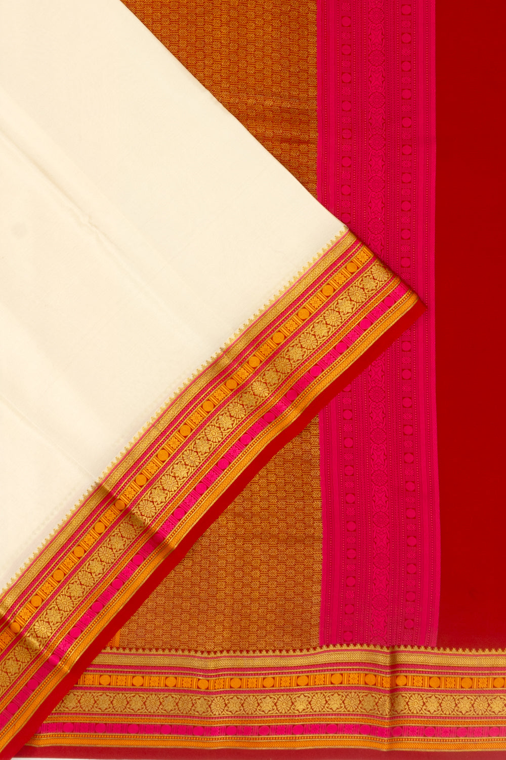 Mysore Silk Plain White Saree