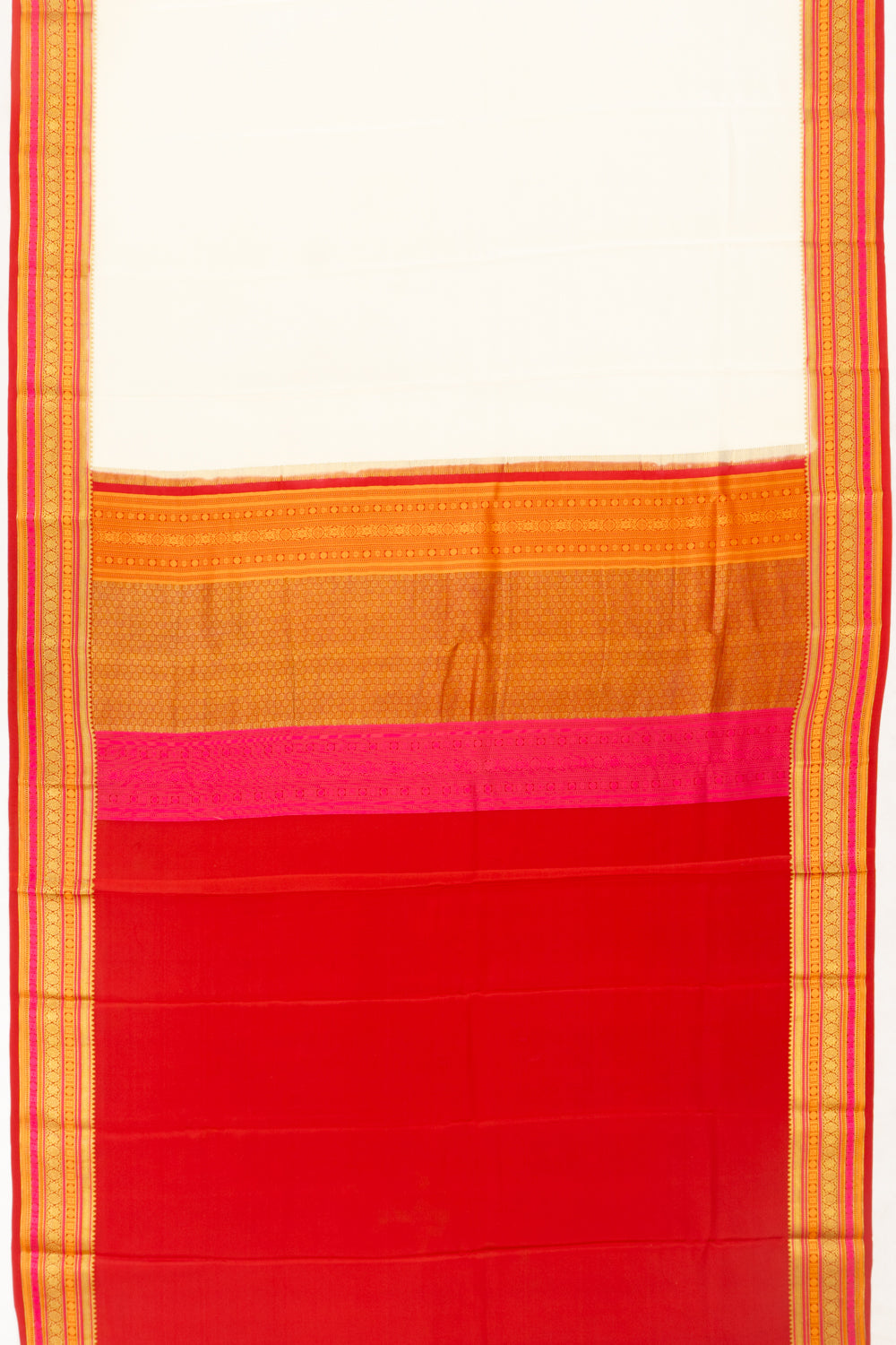 Mysore Silk Plain White Saree