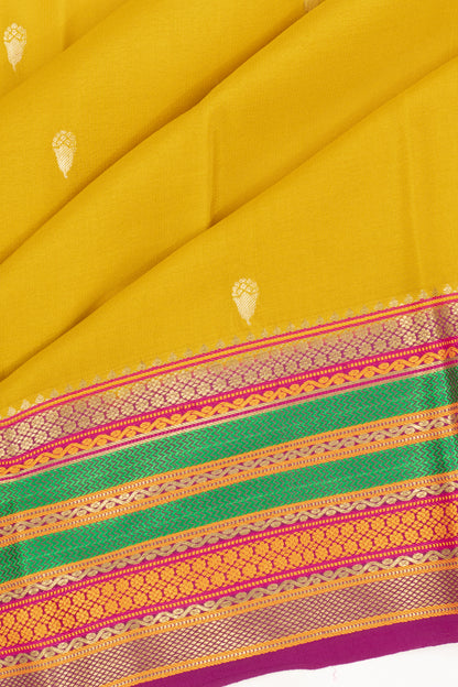 Mysore Silk Butta Yellow Saree