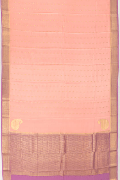 Mysore Silk Butta Peach Saree