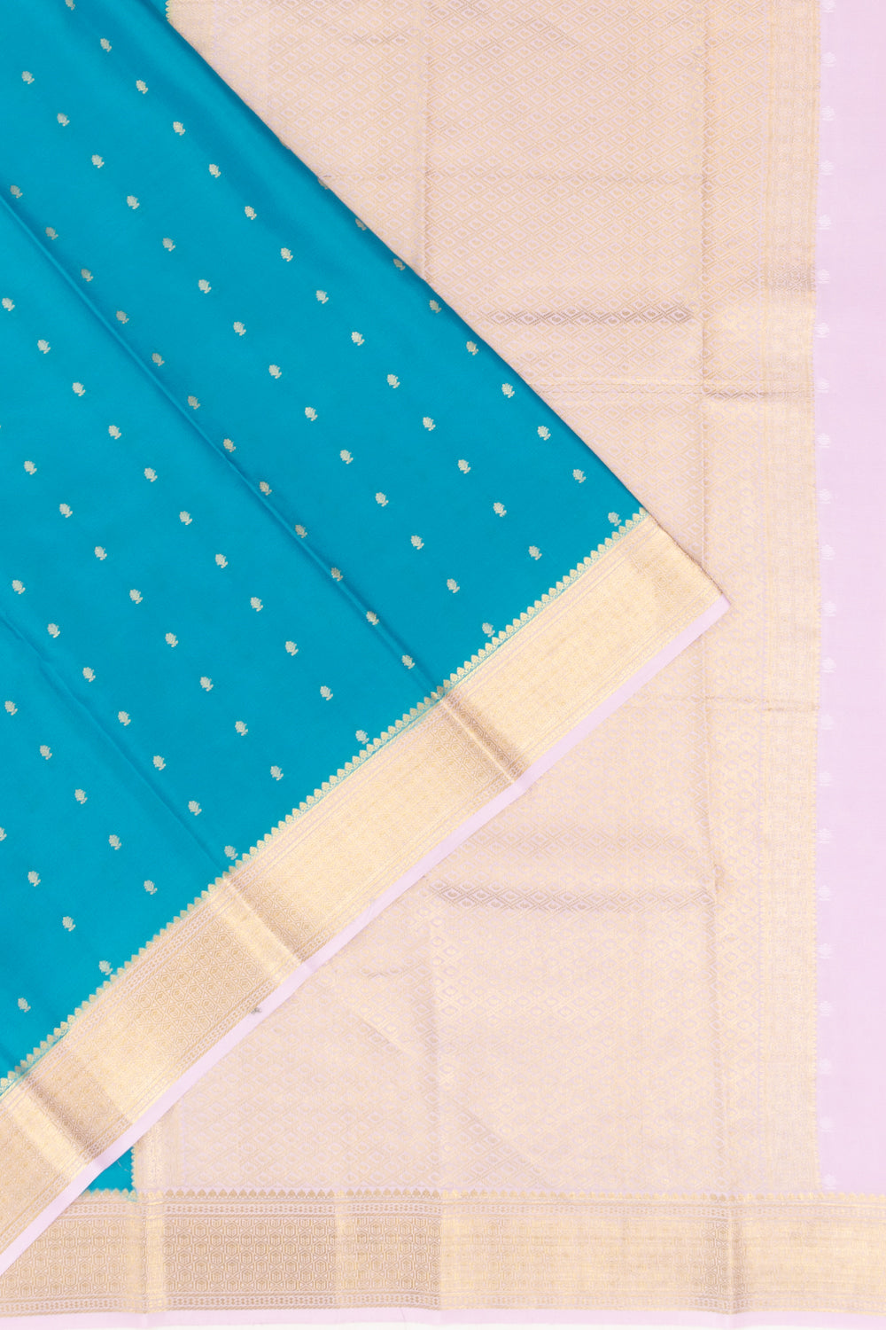 Mysore Silk Butta Sky Blue Saree