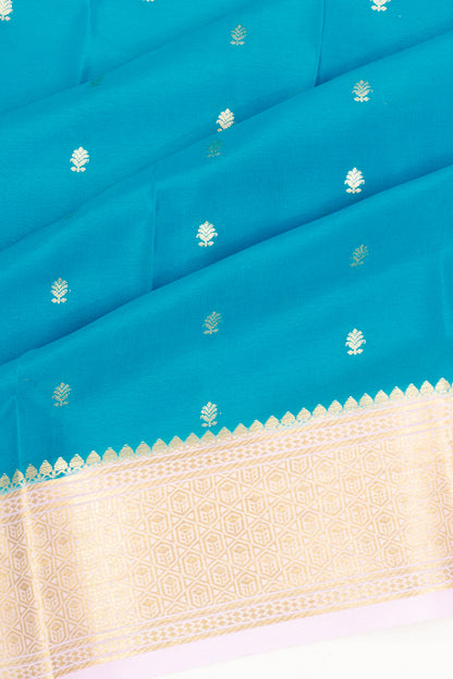 Mysore Silk Butta Sky Blue Saree