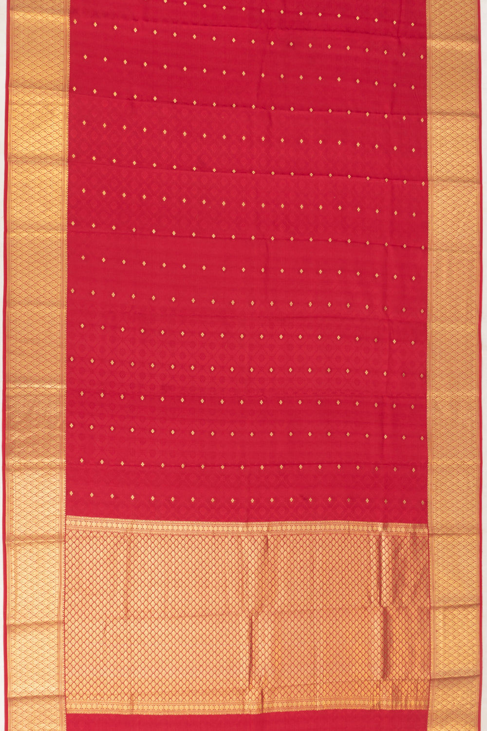 Mysore Silk Jacquard And Butta Red Saree