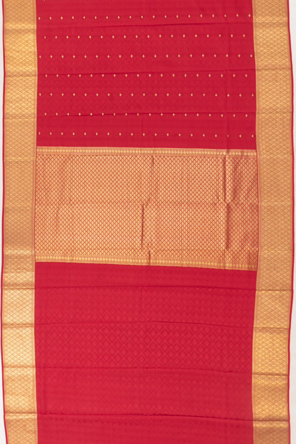 Mysore Silk Jacquard And Butta Red Saree