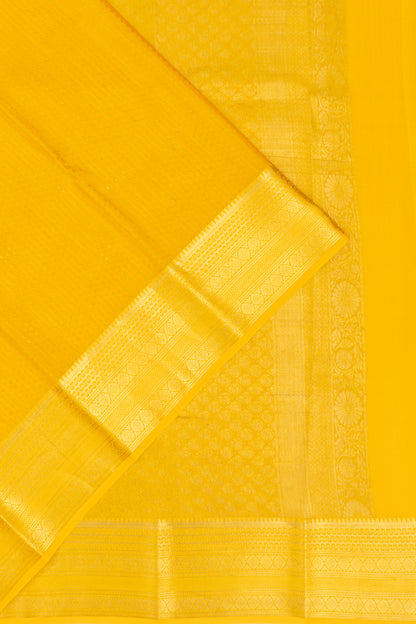 Mysore Silk Brocade Yellow Saree