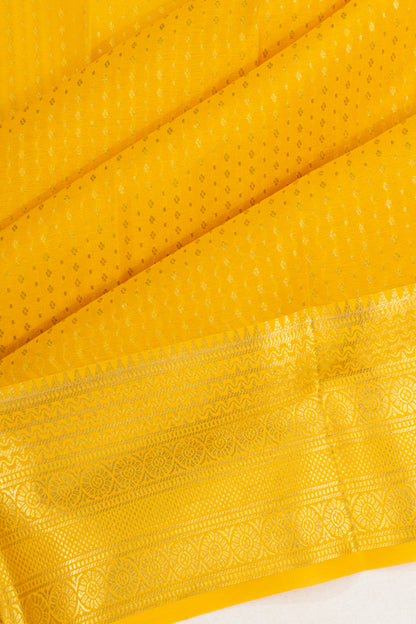 Mysore Silk Brocade Yellow Saree