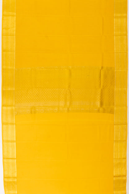 Mysore Silk Brocade Yellow Saree