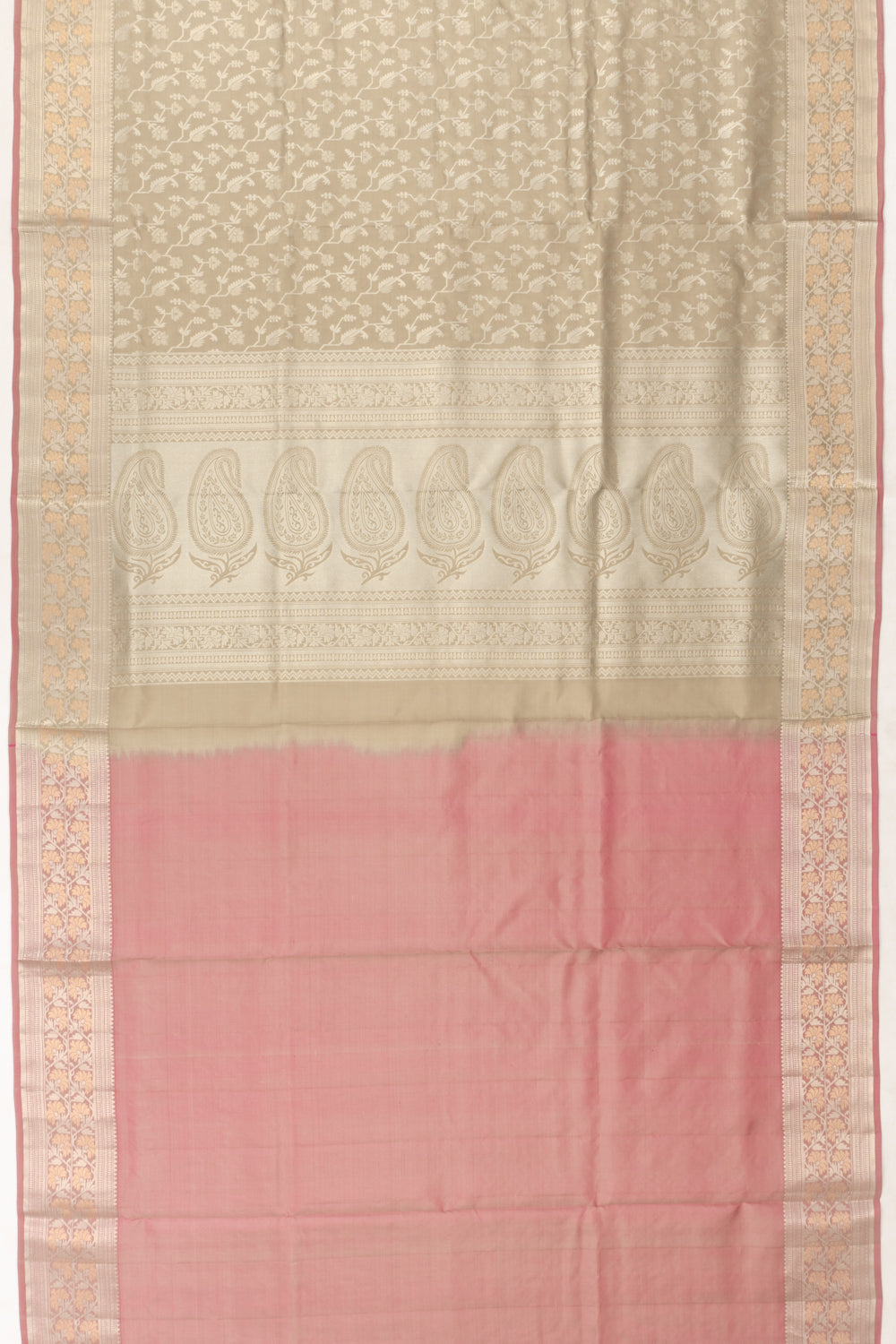 Coimbatore Soft Silk Jaal Khaki Brown Saree