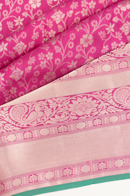 Coimbatore Soft Silk Jaal Pink Saree