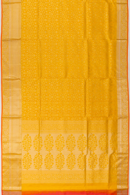 Coimbatore Soft Silk Jaal Mustard Yellow Saree