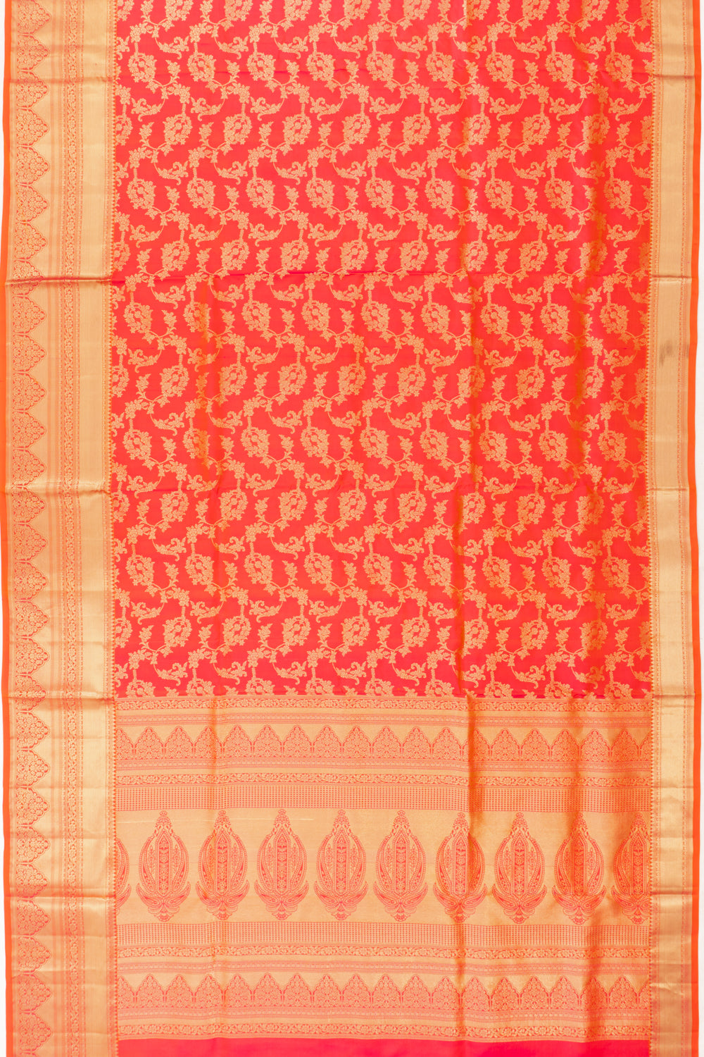 Coimbatore Soft Silk Jaal Brick Red Saree