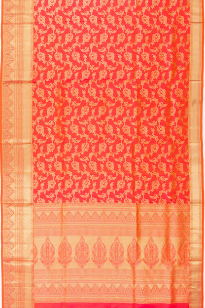 Coimbatore Soft Silk Jaal Brick Red Saree