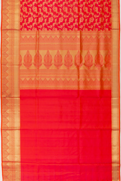 Coimbatore Soft Silk Jaal Brick Red Saree