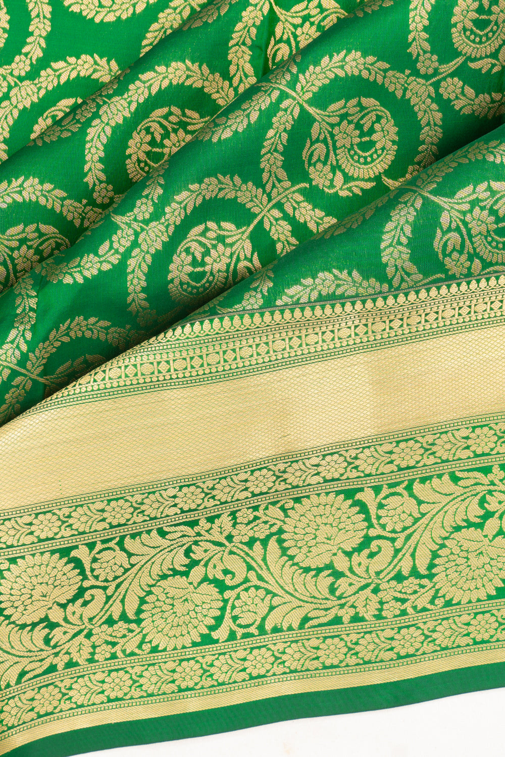 Coimbatore Soft Silk Jaal Green Saree