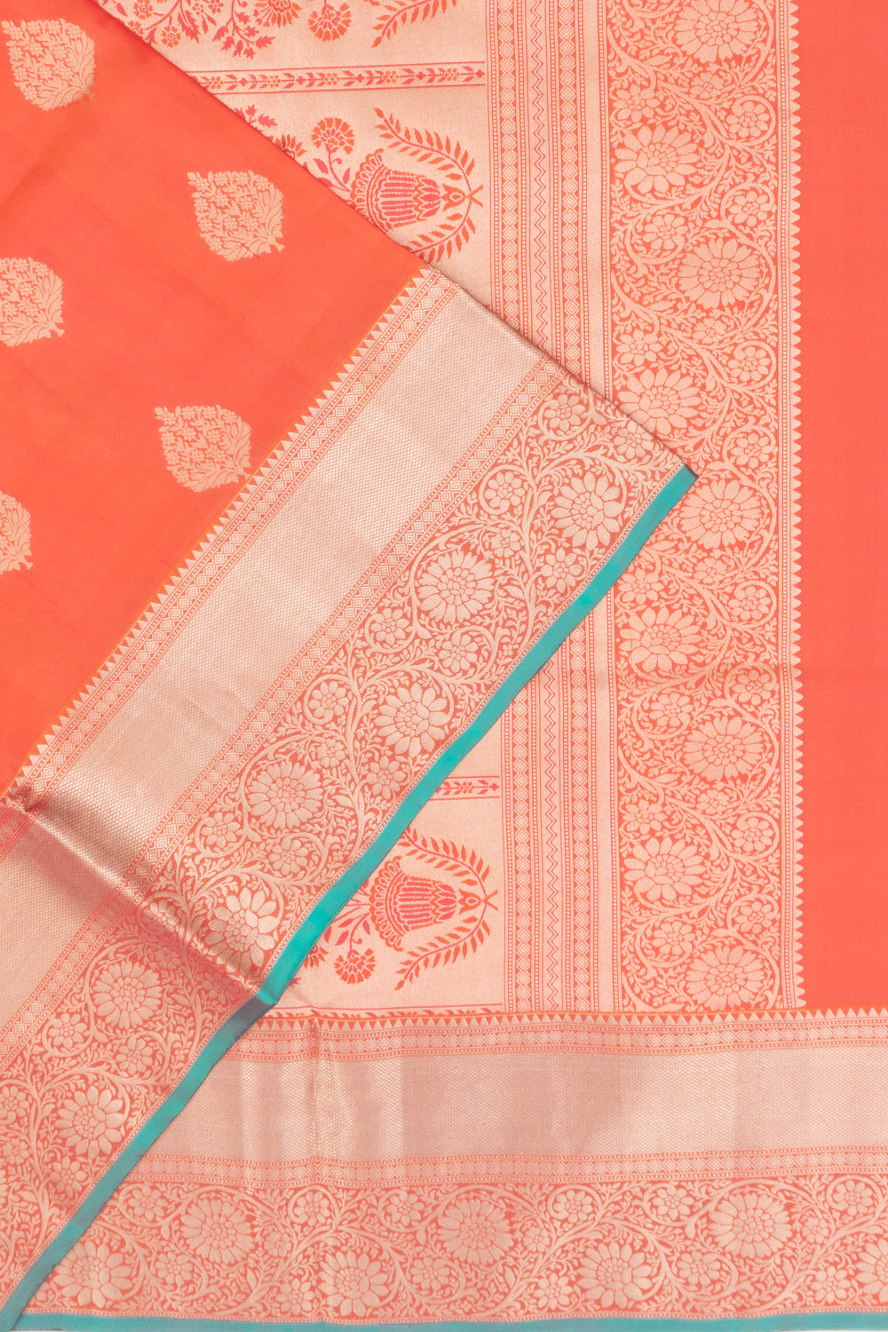 Coimbatore Soft Silk Butta Orange Saree