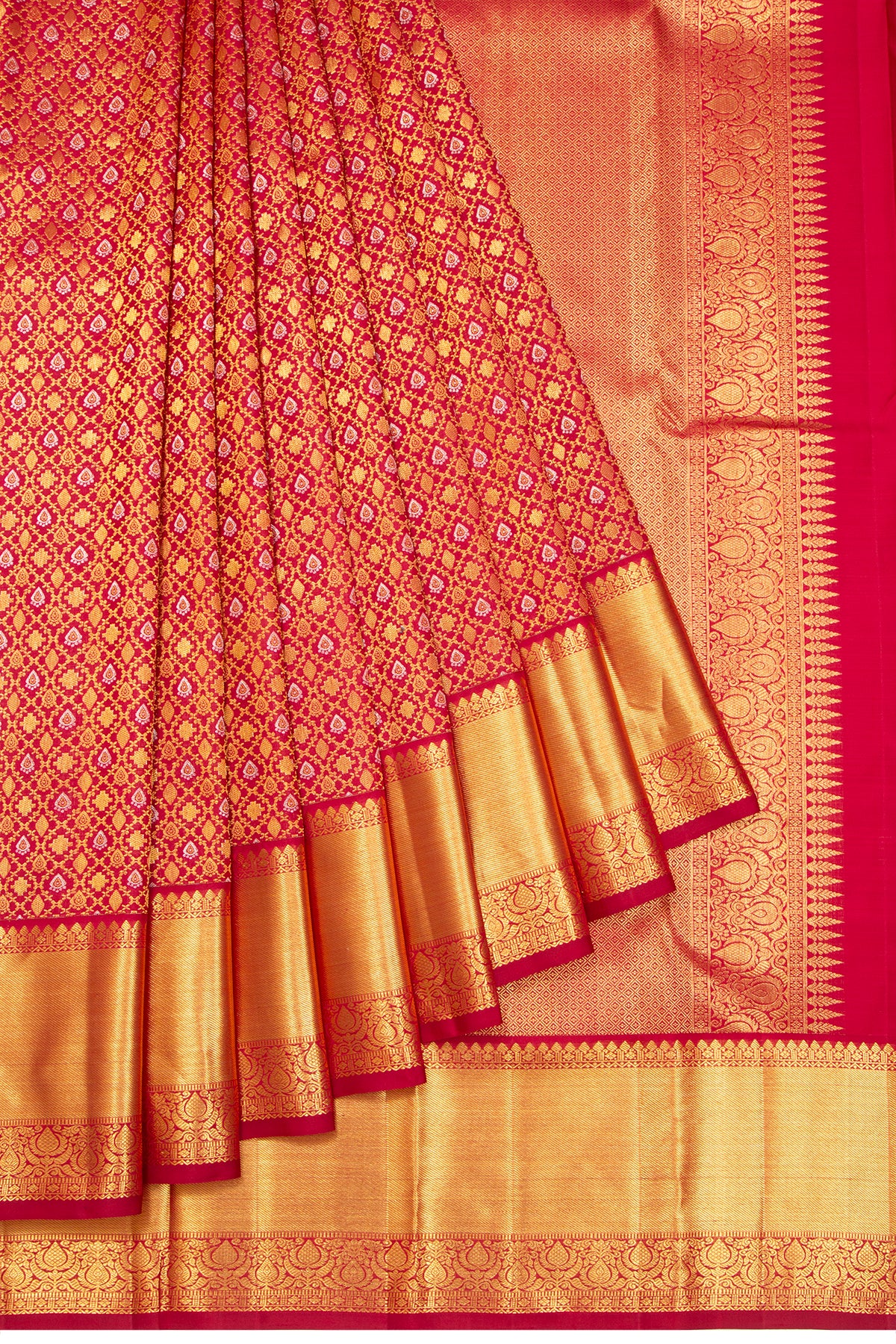 Kanchipuram Silk Brocade Red Saree