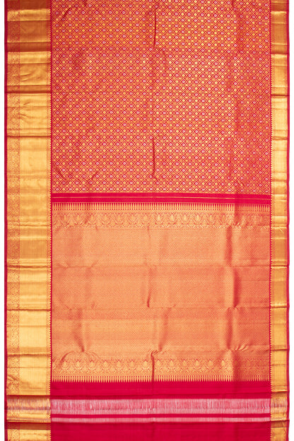 Kanchipuram Silk Brocade Red Saree