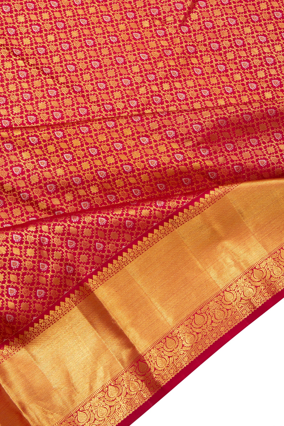 Kanchipuram Silk Brocade Red Saree